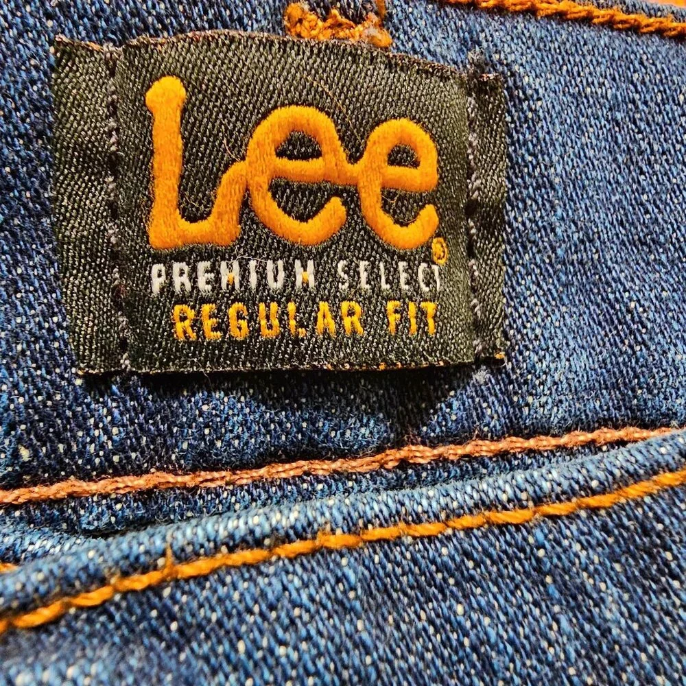 Lee Premium Select Regular Fit Mens Jeans Size 36X34 Dark Blue Denim